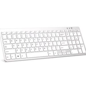 Bluetooth Wireless Keyboard, Slim and Compact Keyboard with Number Pad/Full Size